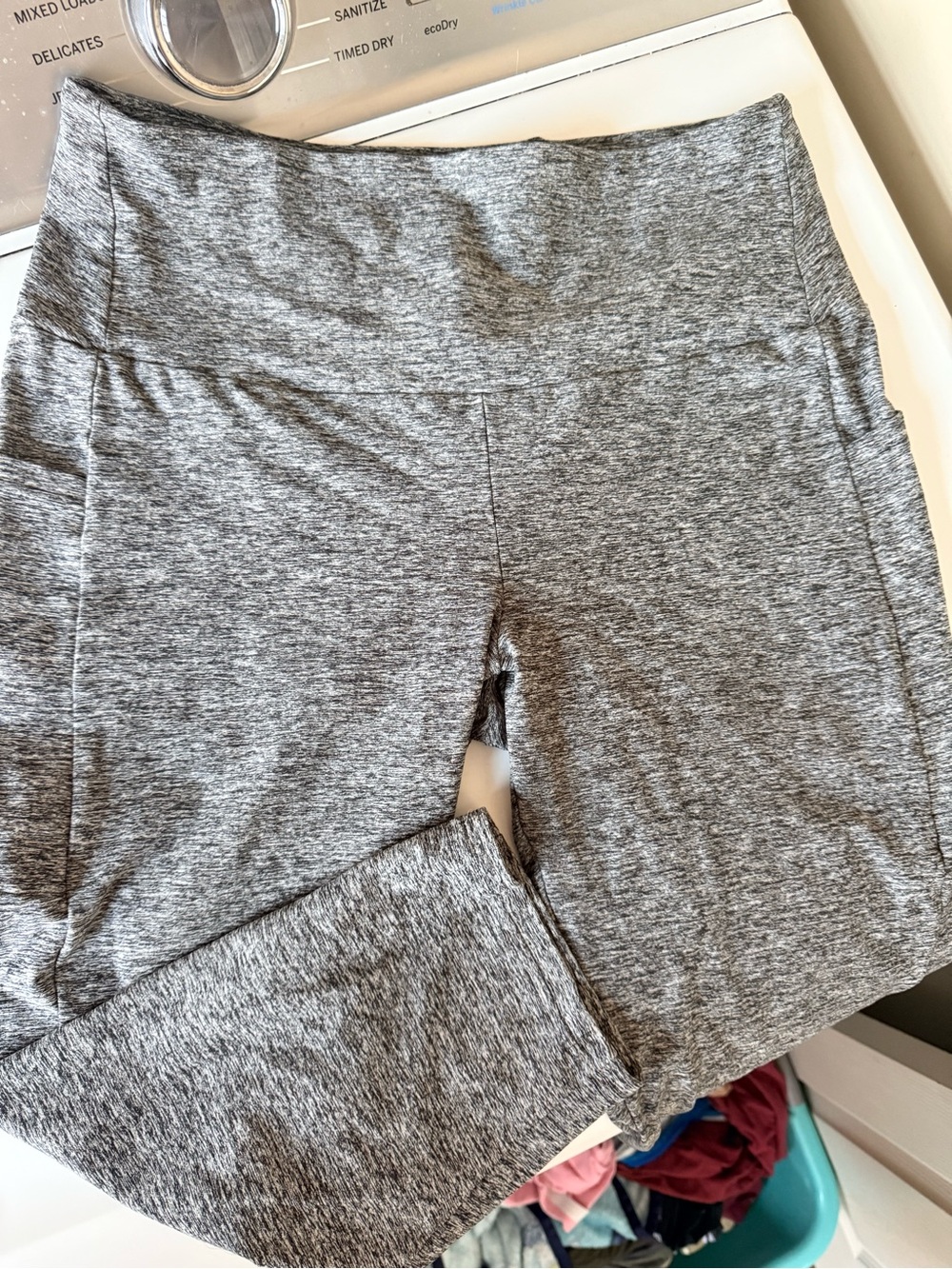 High-Rise Heather Gray Capris for Women